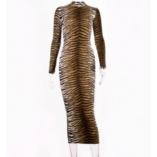 leopard print long sleeve slim bodycon sexy dress 2019 autumn winter women streetwear party festival dresses outfits